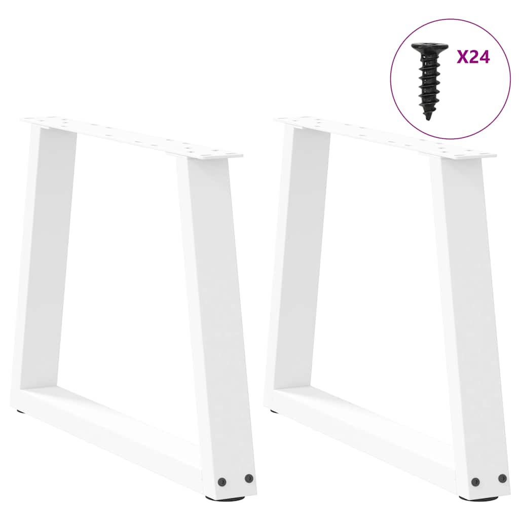 Coffee Table Legs V-Shape 2 pcs White 70x(42-43.3) cm Steel