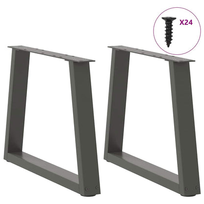 Coffee Table Legs V-Shape 2 pcs Anthracite 70x(42-43.3) cm Steel