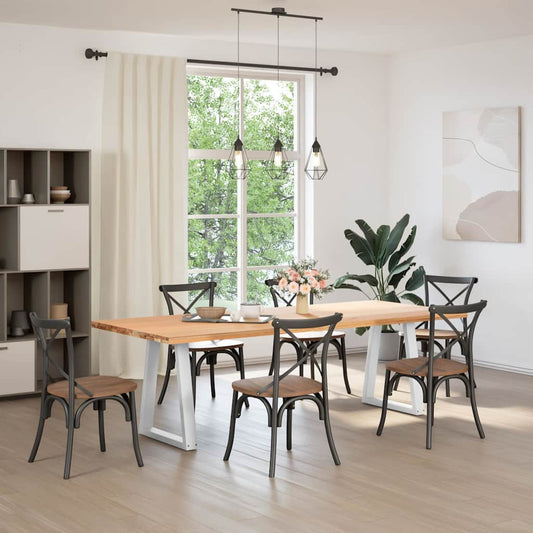 Dining Table Legs V-Shape 2 pcs White 50x(72-73.3) cm Steel