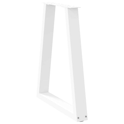 Dining Table Legs V-Shape 2 pcs White 50x(72-73.3) cm Steel