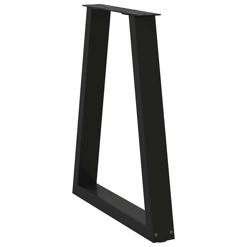 Dining Table Legs V-Shape 2 pcs Black 60x(72-73.3) cm Steel