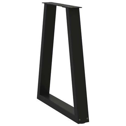 Dining Table Legs V-Shape 2 pcs Black 60x(72-73.3) cm Steel
