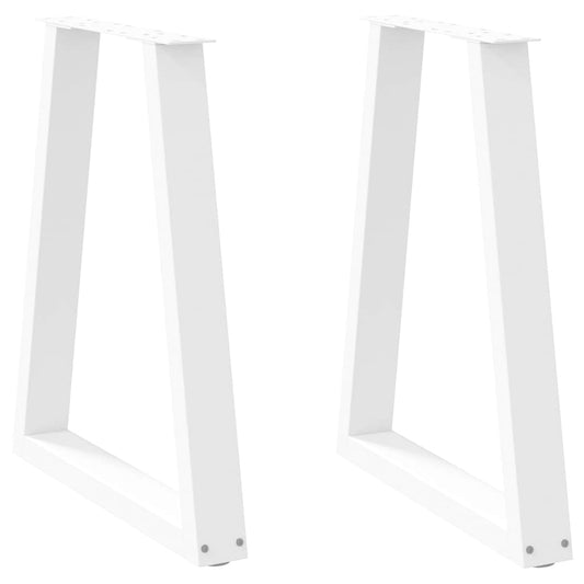 Dining Table Legs V-Shape 2 pcs White 60x(72-73.3) cm Steel