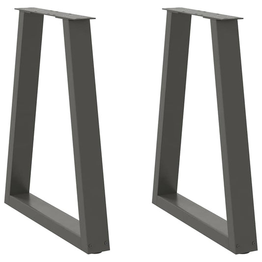 Dining Table Legs V-Shape 2 pcs Anthracite 60x(72-73.3) cm Steel