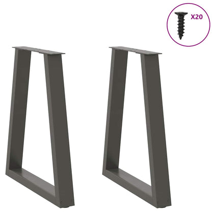 Dining Table Legs V-Shape 2 pcs Anthracite 60x(72-73.3) cm Steel