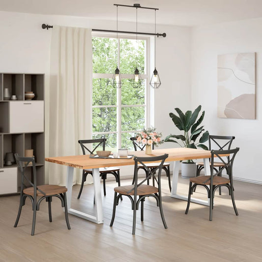 Dining Table Legs V-Shape 2 pcs White 70x(72-73.3) cm Steel