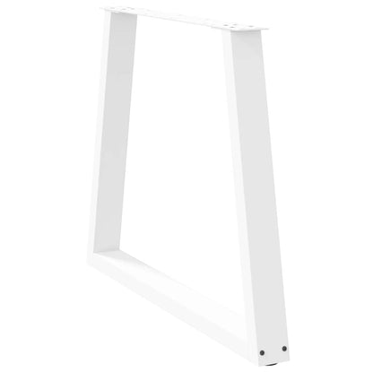Dining Table Legs V-Shape 2 pcs White 70x(72-73.3) cm Steel