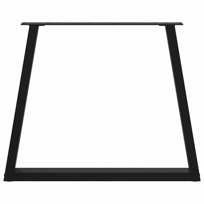 Dining Table Legs V-Shape 2 pcs Black 80x(72-73.3) cm Steel