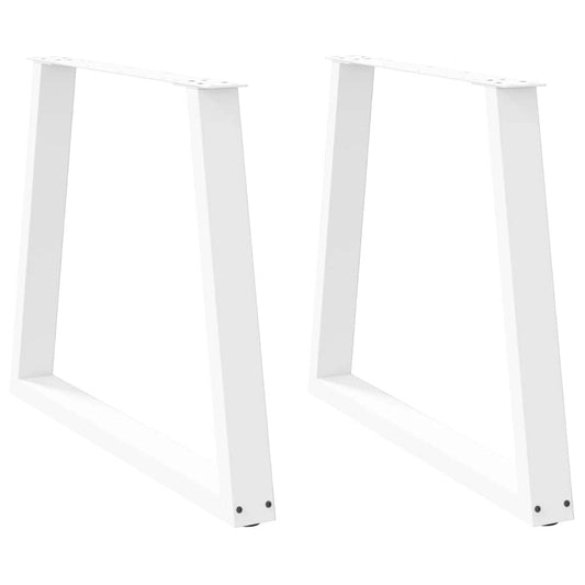 Dining Table Legs V-Shape 2 pcs White 80x(72-73.3) cm Steel