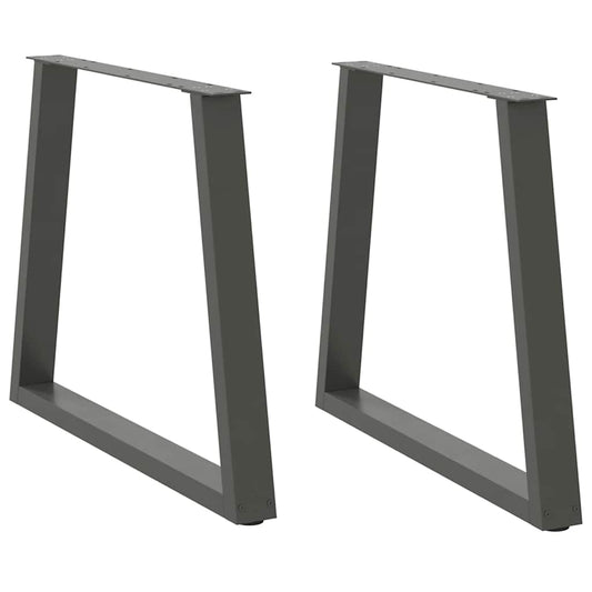 Dining Table Legs V-Shape 2 pcs Anthracite 80x(72-73.3) cm Steel