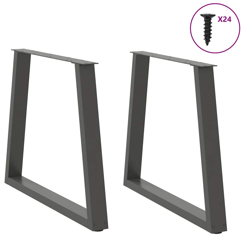 Dining Table Legs V-Shape 2 pcs Anthracite 80x(72-73.3) cm Steel