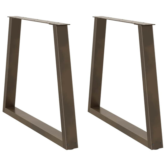 Dining Table Legs V-Shape 2 pcs Natural Steel 80x(72-73.3) cm Steel