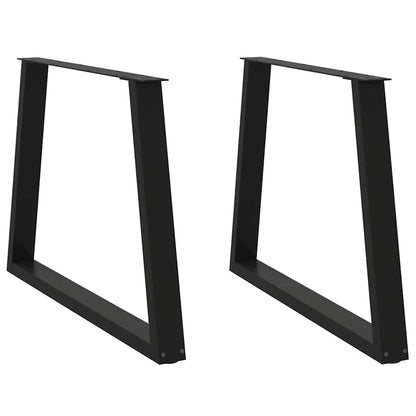 Dining Table Legs V-Shape 2 pcs Black 90x(72-73.3) cm Steel