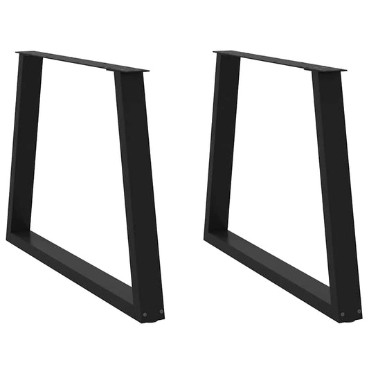Dining Table Legs V-Shape 2 pcs Black 90x(72-73.3) cm Steel