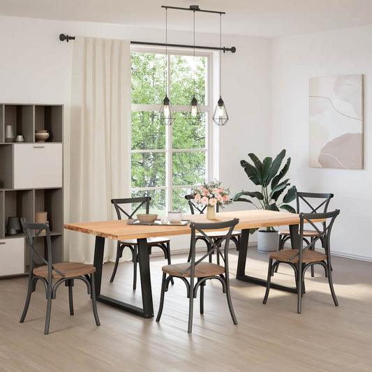 Dining Table Legs V-Shape 2 pcs Black 90x(72-73.3) cm Steel