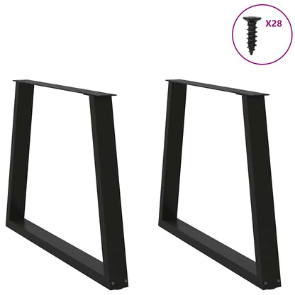 Dining Table Legs V-Shape 2 pcs Black 90x(72-73.3) cm Steel