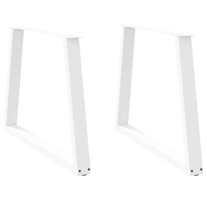 Dining Table Legs V-Shape 2 pcs White 90x(72-73.3) cm Steel