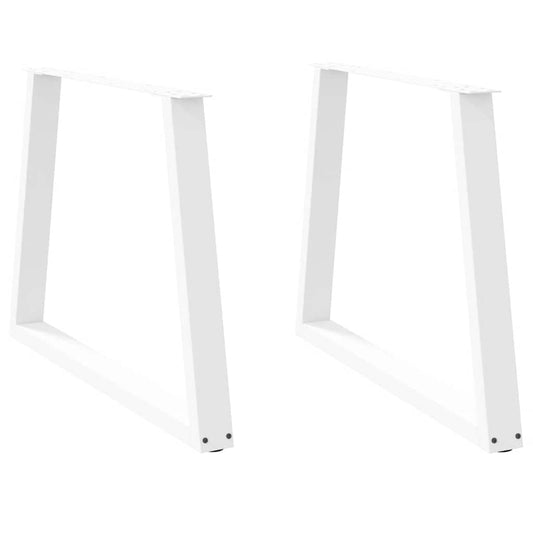 Dining Table Legs V-Shape 2 pcs White 90x(72-73.3) cm Steel