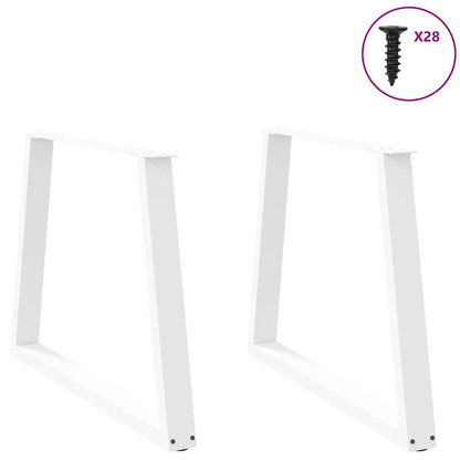 Dining Table Legs V-Shape 2 pcs White 90x(72-73.3) cm Steel