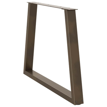 Dining Table Legs V-Shape 2 pcs Natural Steel 90x(72-73.3) cm Steel