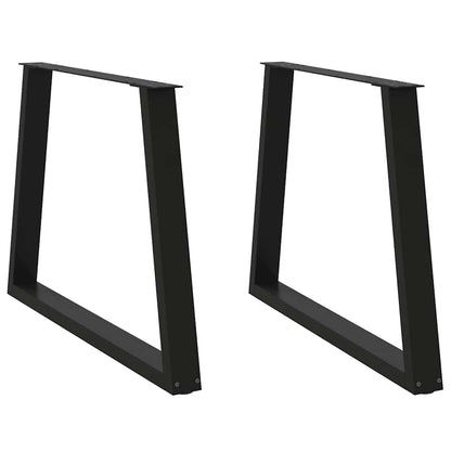 Dining Table Legs V-Shape 2 pcs Black 100x(72-73.3) cm Steel