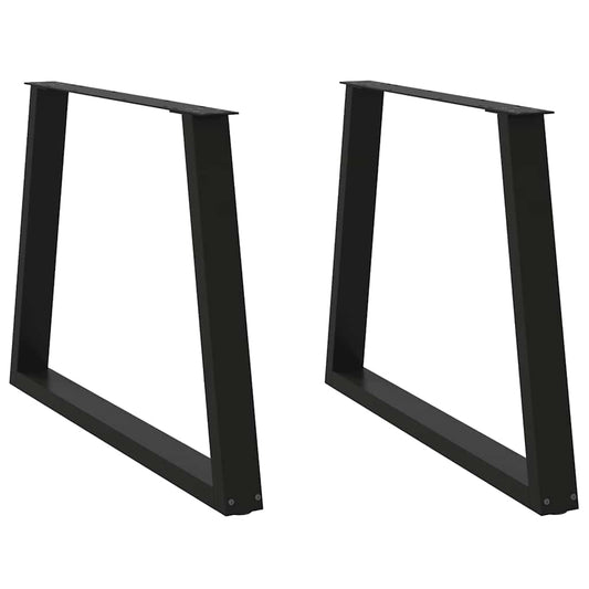 Dining Table Legs V-Shape 2 pcs Black 100x(72-73.3) cm Steel