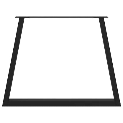 Dining Table Legs V-Shape 2 pcs Black 100x(72-73.3) cm Steel