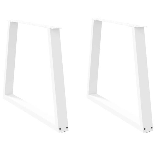 Dining Table Legs V-Shape 2 pcs White 100x(72-73.3) cm Steel