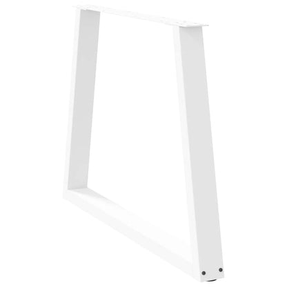 Dining Table Legs V-Shape 2 pcs White 100x(72-73.3) cm Steel