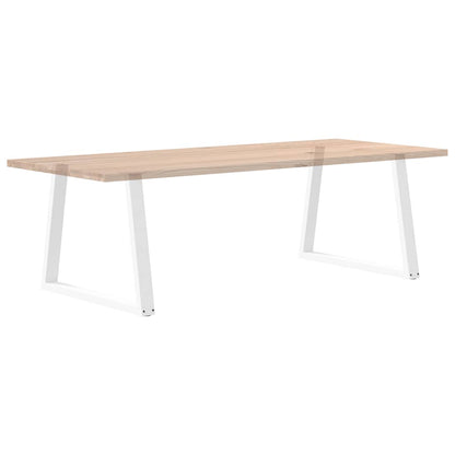 Dining Table Legs V-Shape 2 pcs White 100x(72-73.3) cm Steel