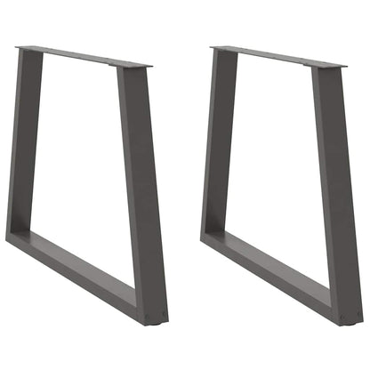 Dining Table Legs V-Shape 2 pcs Anthracite 100x(72-73.3) cm Steel