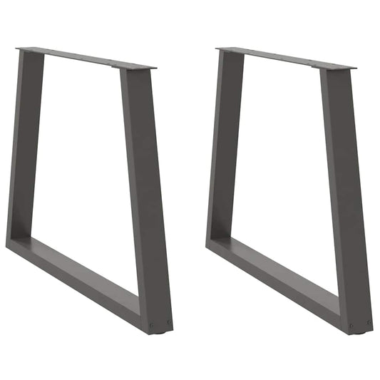Dining Table Legs V-Shape 2 pcs Anthracite 100x(72-73.3) cm Steel