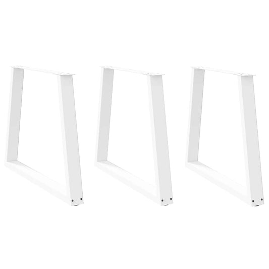 Dining Table Legs V-Shape 3 pcs White 70x(72-73.3) cm Steel