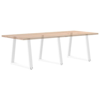 Dining Table Legs V-Shape 3 pcs White 70x(72-73.3) cm Steel