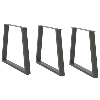Dining Table Legs V-Shape 3 pcs Anthracite 70x(72-73.3) cm Steel