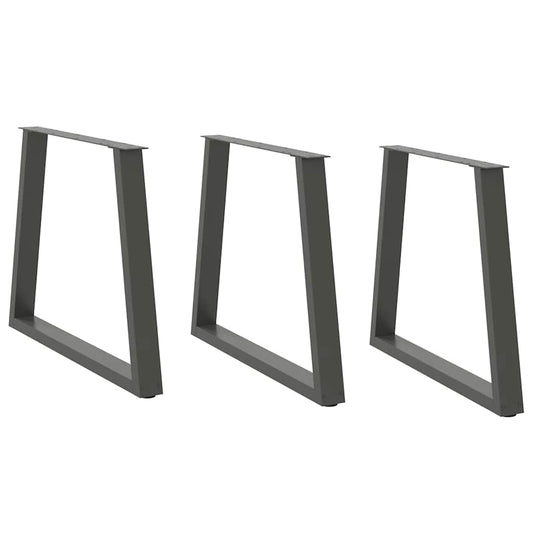 Dining Table Legs V-Shape 3 pcs Anthracite 70x(72-73.3) cm Steel