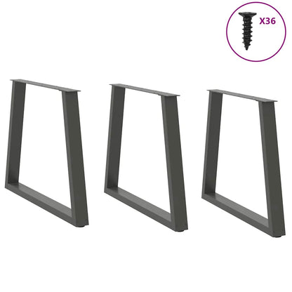 Dining Table Legs V-Shape 3 pcs Anthracite 70x(72-73.3) cm Steel