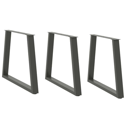 Dining Table Legs V-Shape 3 pcs Anthracite 80x(72-73.3) cm Steel