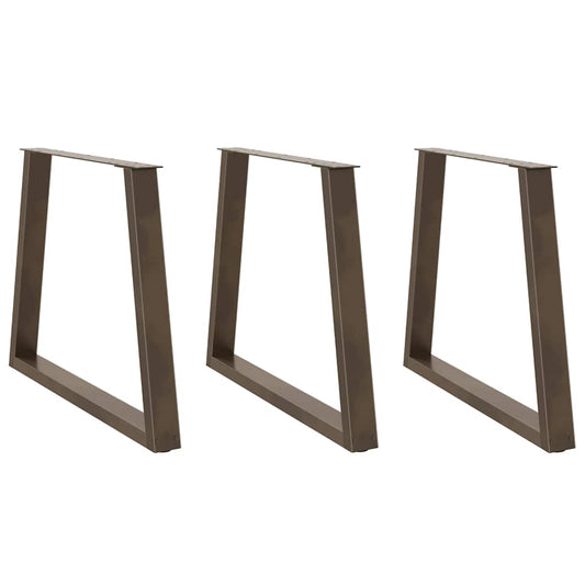 Dining Table Legs V-Shape 3 pcs Natural Steel 80x(72-73.3) cm Steel