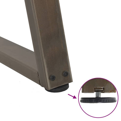 Dining Table Legs V-Shape 3 pcs Natural Steel 80x(72-73.3) cm Steel