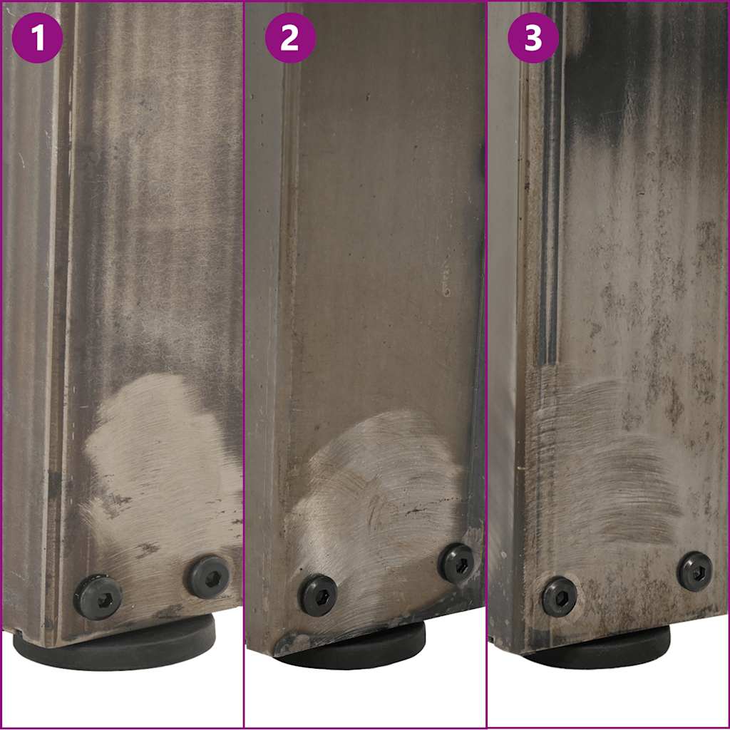 Dining Table Legs V-Shape 3 pcs Natural Steel 80x(72-73.3) cm Steel
