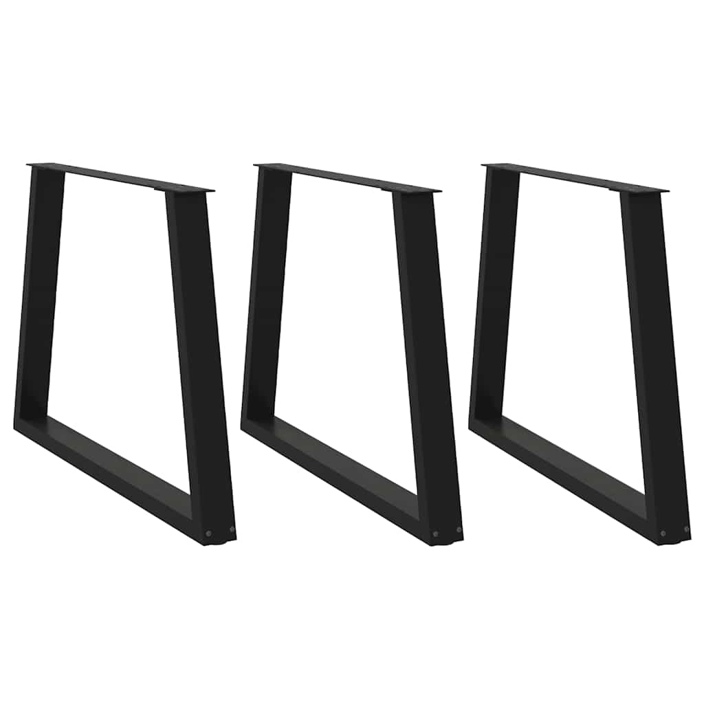 Dining Table Legs V-Shape 3 pcs Black 90x(72-73.3) cm Steel