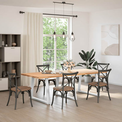 Dining Table Legs V-Shape 3 pcs White 90x(72-73.3) cm Steel