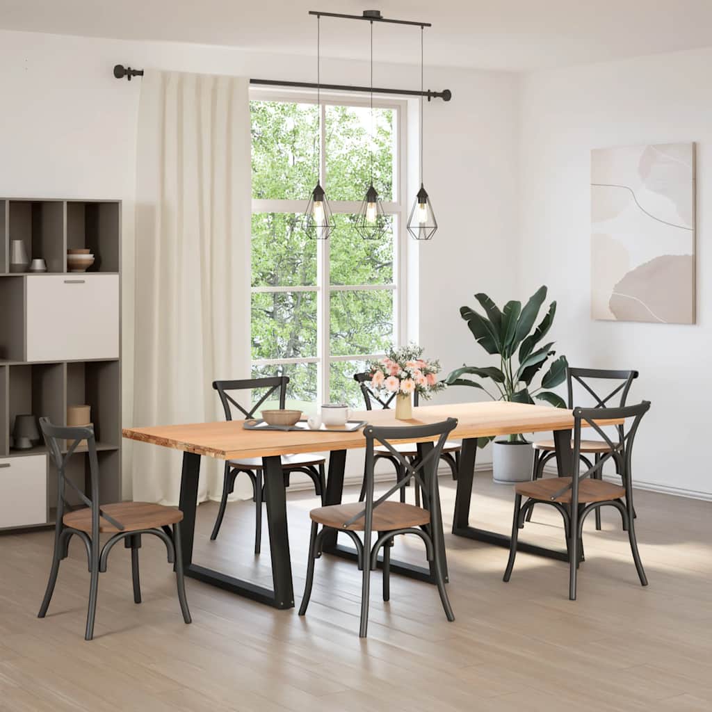 Dining Table Legs V-Shape 3 pcs Black 100x(72-73.3) cm Steel