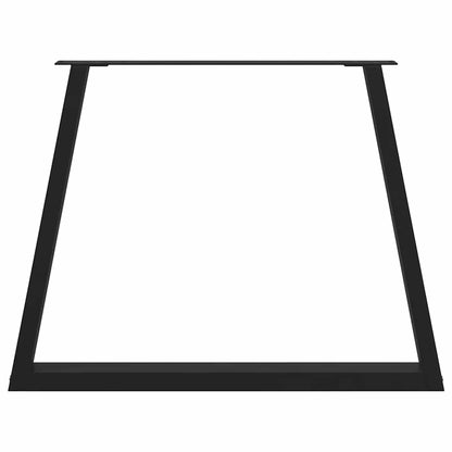 Dining Table Legs V-Shape 3 pcs Black 100x(72-73.3) cm Steel