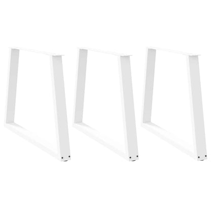 Dining Table Legs V-Shape 3 pcs White 100x(72-73.3) cm Steel