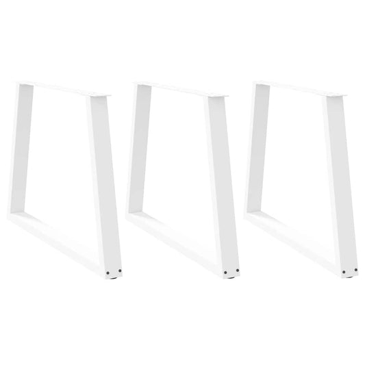 Dining Table Legs V-Shape 3 pcs White 100x(72-73.3) cm Steel