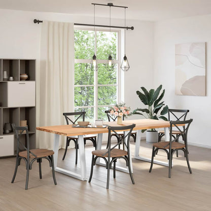 Dining Table Legs V-Shape 3 pcs White 100x(72-73.3) cm Steel