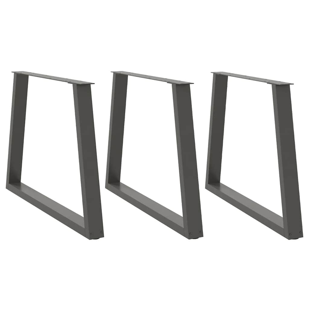 Dining Table Legs V-Shape 3 pcs Anthracite 100x(72-73.3) cm Steel