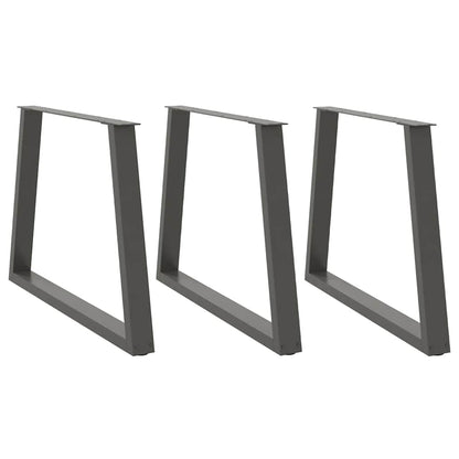 Dining Table Legs V-Shape 3 pcs Anthracite 100x(72-73.3) cm Steel